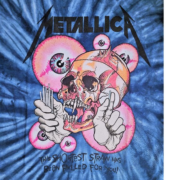 Metallica The Shortest Straw  metal rock Tie Dye Official T-shirt XL big NWT - Picture 1 of 4